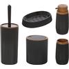 Feridras Set accessori bagno da appoggio nero | London