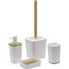 Feridras Set completo 4 accessori bagno bianco effetto legno | Bamboo