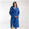 Caleffi Accappatoio Con Cappuccio In Cotone Sirena '99 XL Spugnissima Tinta Unita Blu Caleffi