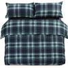 Caleffi Copripiumino Con Federe In Percalle Hazy Tartan Matrimoniale Discovery Blue Royal Caleffi