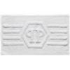 Caleffi Tappeto D'arredo In Cotone Hexagon 70X100 Premoli Di Bella Tinta Unita Bianco Caleffi