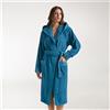 Caleffi Accappatoio Con Cappuccio In Cotone Gim XL/XXL Spugnissima Tinta Unita Blu Caleffi