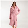 Caleffi Accappatoio Con Cappuccio In Cotone Gim M/L Spugnissima Tinta Unita Rosa Caleffi