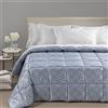 Caleffi Trapunta In Raso Jacquard Texture Matrimoniale Dreaming Barocco Blu Caleffi