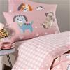 Caleffi Completo Lenzuola In Cotone Cuccioli Singolo Caleffi Kids Ragazzo Rosa Caleffi