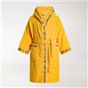 Caleffi Accappatoio Con Cappuccio In Cotone Yupi-junior 6-8 Anni Spugnissima Tinta Unita Giallo Caleffi