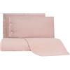Caleffi Lenzuolo Copriletto Con Federe In Misto Lino Violino 270X290 + 2 Federe Bellora Continuat. Tinta Unita Rosa Antico Caleffi