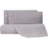 Caleffi Lenzuolo Copriletto Con Federe In Misto Lino Violino 270X290 + 2 Federe Bellora Continuat. Tinta Unita Antracite Caleffi
