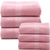 Caleffi Set Asciugamani In Spugna In Cotone Spugna Standard Spugnissima Tinta Unita Confetto Caleffi
