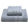 Caleffi Asciugamano Con Ospite In Cotone Soft Standard Spugnissima Tinta Unita Azzurro Caleffi