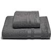 Caleffi Asciugamano Con Ospite In Cotone Soft Standard Spugnissima Tinta Unita Antracite Caleffi