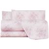 Caleffi Completo Lenzuola In Percalle Dafne Matrimoniale - 250X290 175X205 + 2 Federe 50X80 Bellora Floreale Rosa Caleffi