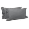 Caleffi Coppia Federe In Percalle Percalle Standard Dreaming Tinta Unita Grigio Caleffi