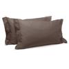 Caleffi Coppia Federe In Percalle Percalle Standard Dreaming Tinta Unita Moka Caleffi