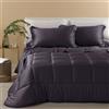 Caleffi Trapunta In Raso Di Cotone Raso Matrimoniale Dreaming Tinta Unita Black Caleffi