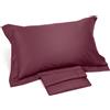 Caleffi Completo Lenzuola In Raso Di Cotone Raso Matrimoniale Dreaming Tinta Unita Mauve Caleffi
