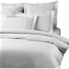 Caleffi Copripiumino Con Federe In Raso Di Cotone Precious Sateen Matrimoniale - 255X255 + 2 Federe50X80 Mirabello Brera Tinta Unita Bianco Caleffi