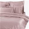 Caleffi Copripiumino Con Federe In Raso Di Cotone Precious Sateen Matrimoniale - 255X255 + 2 Federe50X80 Mirabello Brera Tinta Unita Rosa Antico Caleffi