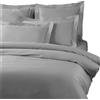 Caleffi Copripiumino Con Federe In Raso Di Cotone Precious Sateen Matrimoniale - 255X255 + 2 Federe50X80 Mirabello Brera Tinta Unita Grigio Caleffi