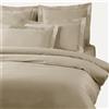 Caleffi Copripiumino Con Federe In Raso Di Cotone Precious Sateen Matrimoniale - 255X255 + 2 Federe50X80 Mirabello Brera Tinta Unita Sabbia Caleffi