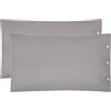 Caleffi Coppia Federe In Percalle Percolours 50x80 Bellora Continuat. Tinta Unita Grigio Caleffi