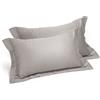 Caleffi Coppia Federe In Raso Di Cotone Raso Standard Dreaming Tinta Unita Argento Caleffi