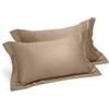 Caleffi Coppia Federe In Raso Di Cotone Raso Standard Dreaming Tinta Unita Tortora Caleffi