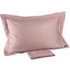 Caleffi Completo Lenzuola In Raso Di Cotone Precious Sateen Matrimoniale - 250X290 175X205 + 2 Federe 50X80 Mirabello Brera Tinta Unita Rosa Antico Caleffi