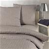 Caleffi Completo Lenzuola In Percalle Tricot Piazza E Mezza - 200X290 125X205 + 1 Federa 50X80 Emporium Moderno Beige Caleffi