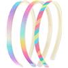 WLLHYF Cerchietto per capelli con glitter, in plastica, antiscivolo, con denti, con coriandoli colorati, arcobaleno, accessori per capelli da bambina (3, colore arcobaleno)