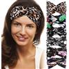 Sunolkie Fascia per capelli da donna, fascia elastica per capelli da donna, fascia larga per capelli, per yoga, 6 pezzi (Multicolore-B)