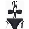 EMPORIO ARMANI Donna Lurex Bandeau+Slip Bikini Nero M