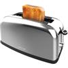 Cecotec Tostapane Verticale 1 Fessura Lunga Toastin' time 850 Inox Long Lite. 850 W, 2 Fette di Pane, Fessura Larga 3,8 cm, Supporto per Panini e Vassoio Raccogli Briciole, Acciaio Inossidabile