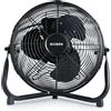 Bigben Ventilatore da tavolo 48 W, 3 velocità, testa inclinabile, design in metallo nero per montaggio a pavimento o a parete, diametro 30 cm - FANF01BK