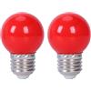 rieder 2 lampadine a risparmio energetico E27, 3 W, 6 SMD, AC 110-240 V, rosso