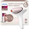 Philips Lumea Serie 9900, dispositivo di depilazione IPL, alternativa alla depilazione laser, tecnologia SenseIQ e SkinAI, 2 accessori per corpo e viso, BRI950/02
