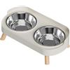 Generic Ciotole rialzate per gatti, 2 ciotole rialzate in acciaio con supporto, contenitore per cibo e acqua per animali domestici, per animali domestici, casa, ufficio, giardino, , patio, cliniche