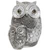 Maturi - Decorazione ornamentale con gufo e gufetto, 14 cm