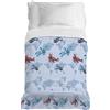 PENSIERI DELICATI Telo Copriletto 170 x 280 cm, Telo Singolo 100% Cotone Pique, Ideale Come Arredo, Coperta Salva Letto 1 Piazza, Fantasia Aerei Azzurro, 100% Made in Italy