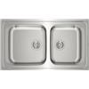 Teka CLASSIC 2C 86 REV SF Fregadero inox 2 cubetas, 190mm, Mueble 90, sifón