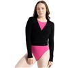 Capezio Knit Wrap Sweater Maglione Avvolgere, Nero, S Donna