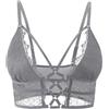 Buitifo Reggiseno da Donna Cami Criss Cross Ciglia Crop Top Reggiseno Sexy Gilet Bralette Busiter Lingerie(Grigio,XL)