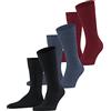 FALKE Family Multipack M So cotone sostenibile tinta unita confezione di 3 paia, Calzini Uomo, Multicolore Black Grey Red Mix 0020, 43-46