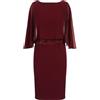 APART Fashion Kleid mit Chiffoncape Vestito da Cocktail, Rosso Bordeaux, 42 Donna