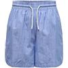 ONLY Pantaloni Corti Estivi da Donna Righe con Design Casual - Shorts Femminili con Righe per L'Estate, Colore:Blu, Taglia:S