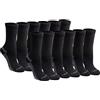 Dickies Dri-Tech Essential Moisture Control Crew Socks, Available in S-XL (6, Pairs) Calzini, Nero Tinta Unita (12 Paia), Medium (Pacco da 24) Donna