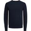 JACK & JONES Jjeemil Knit Crew Neck Noos, Maglione Lavorato a Maglia Uomo, Navy Blazer, L
