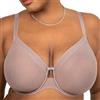 Curvy Couture Sheer Mesh Full-Coverage Unlined Underwire-Bra Reggiseno Altamente Coprente, Trasparente, Corteccia, 5F Donna