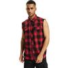 Brandit Check Shirt Sleeveless, Color: red/black, Size: 5XL