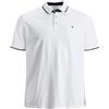 JACK & JONES JJEPAULOS POLO SS NOOS PLS, Polo-Shirt Uomo, Bianco (White Detail:PS), 3XL